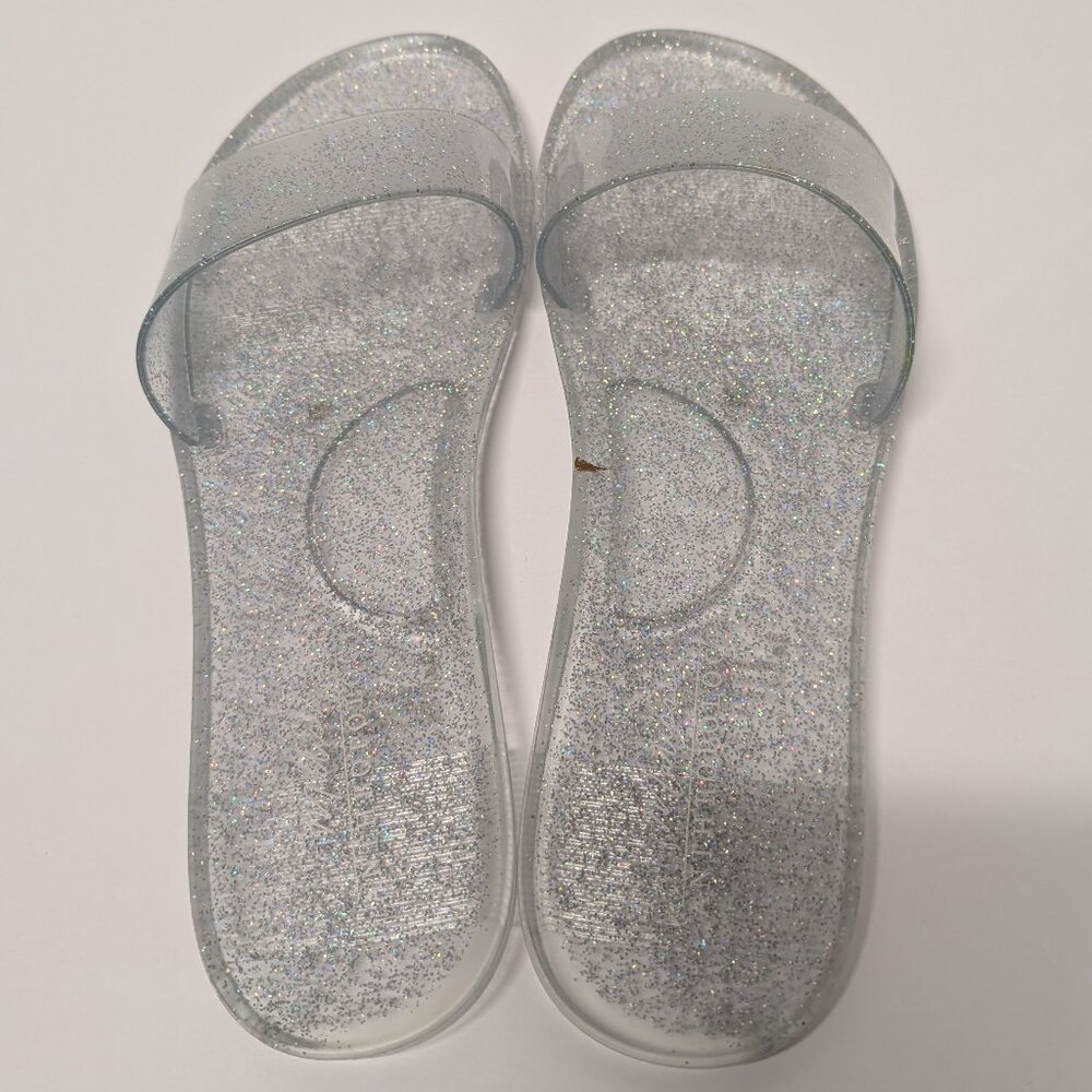 Anthropologie Matisse Clear Jelly Slide Sandals w/ Multi-Colored Glitter - Picture 9 of 16
